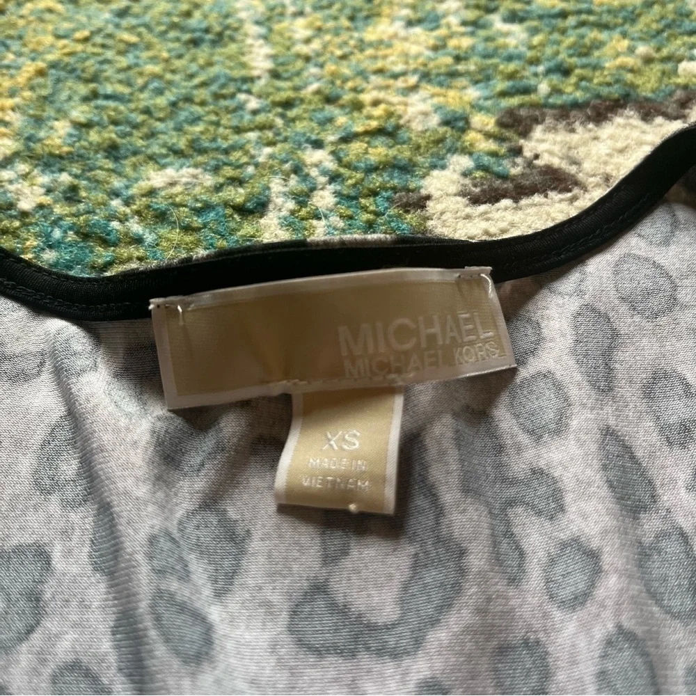 Michael Kors Cheetah pattern long sleeve cinched dress